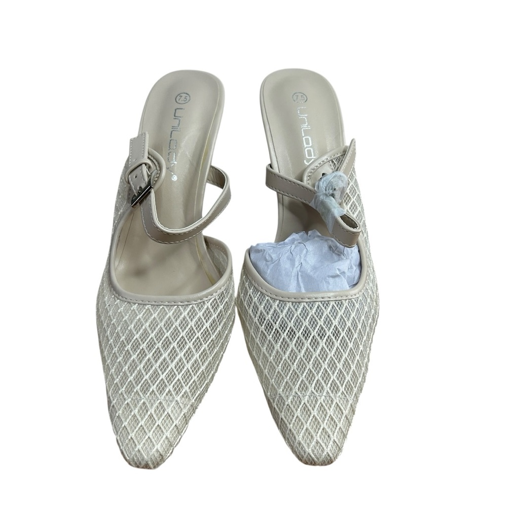 Unilady Heels Size 7.5 Ivory Cream Women's Dress Shoes Katie 03 Kentucky Derby